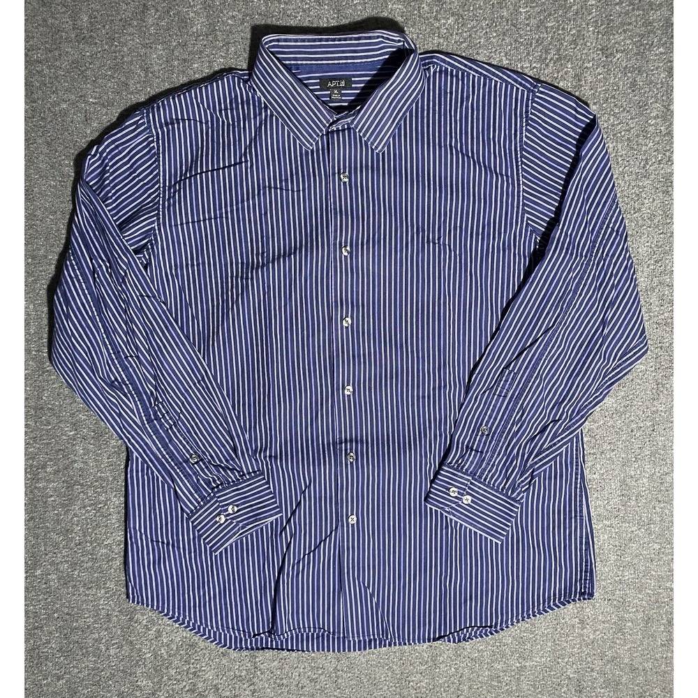 Apt 9 Mens Long Sleeve Shirt Purple striped button down Size XL